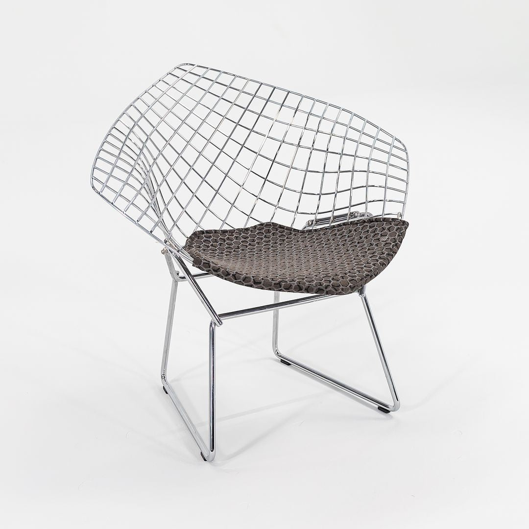 2000s Bertoia Child's Diamond Chair, Model 421LS by Harry Bertoia for Knoll Steel, Padding, Fabric