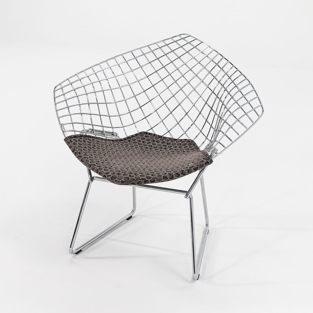 2000s Bertoia Child's Diamond Chair, Model 421LS by Harry Bertoia for Knoll Steel, Padding, Fabric