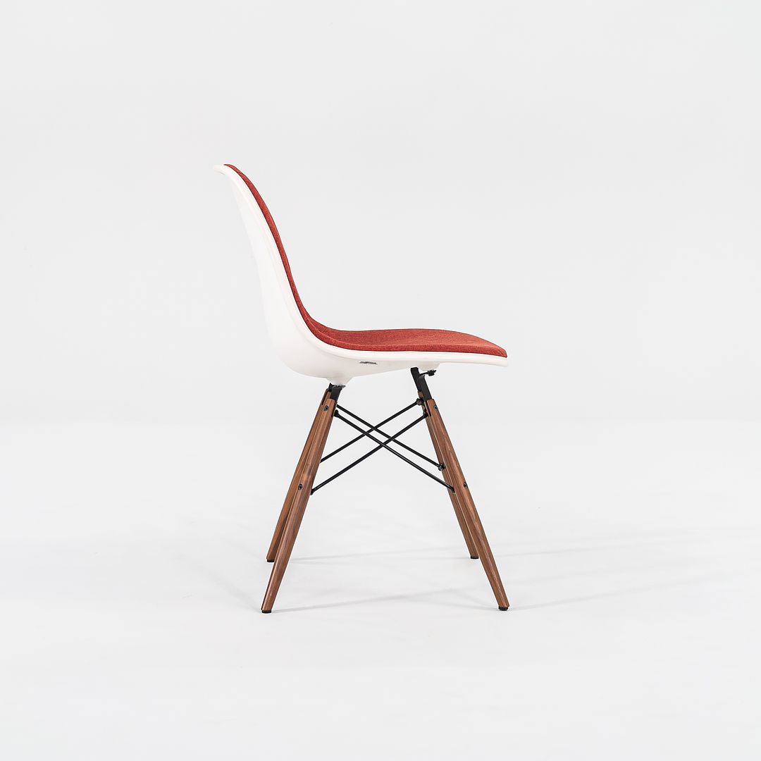 2016 DSW Side Chair with Dowel Base by Ray and Charles Eames for Herman Miller in Red/Orange Fabric 3x Available