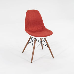 2016 DSW Side Chair with Dowel Base by Ray and Charles Eames for Herman Miller in Red/Orange Fabric 3x Available