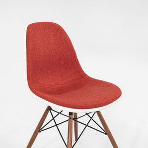 2016 DSW Side Chair with Dowel Base by Ray and Charles Eames for Herman Miller in Red/Orange Fabric 3x Available