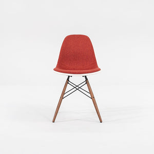 2016 DSW Side Chair with Dowel Base by Ray and Charles Eames for Herman Miller in Red/Orange Fabric 3x Available