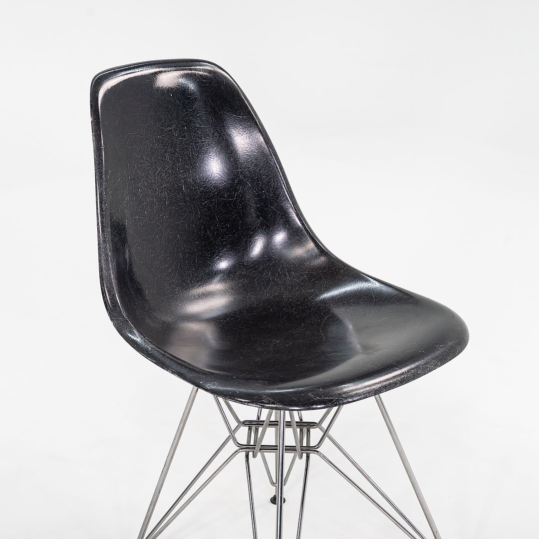 2016 Herman Miller Eames Fiberglass Side / Dining Chairs with Eiffel Bases in Black 1x Available