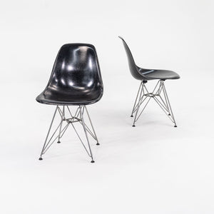 SOLD 2016 Herman Miller Eames Fiberglass Side / Dining Chairs with Eiffel Bases in Black 1x Available