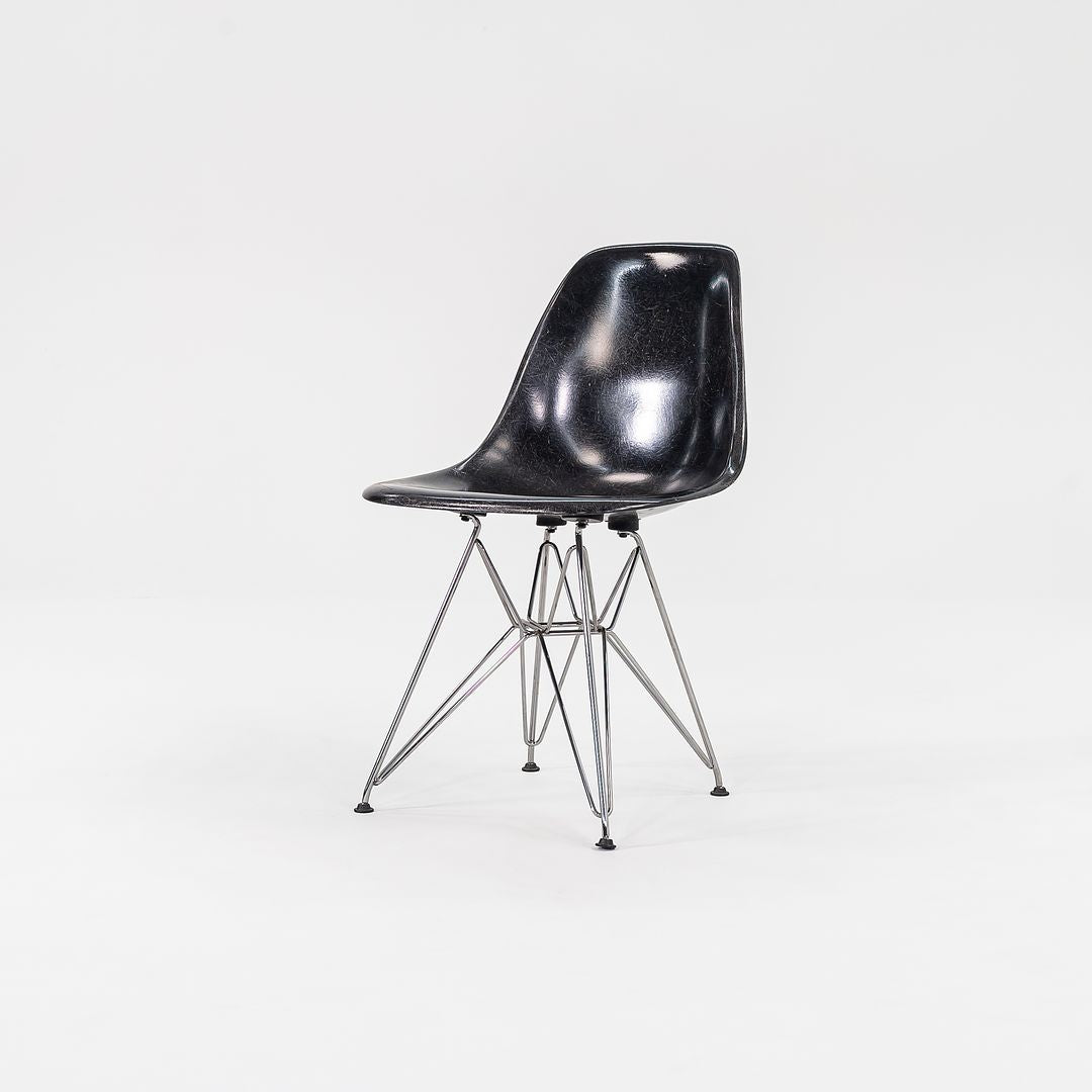 SOLD 2016 Herman Miller Eames Fiberglass Side / Dining Chairs with Eiffel Bases in Black 1x Available