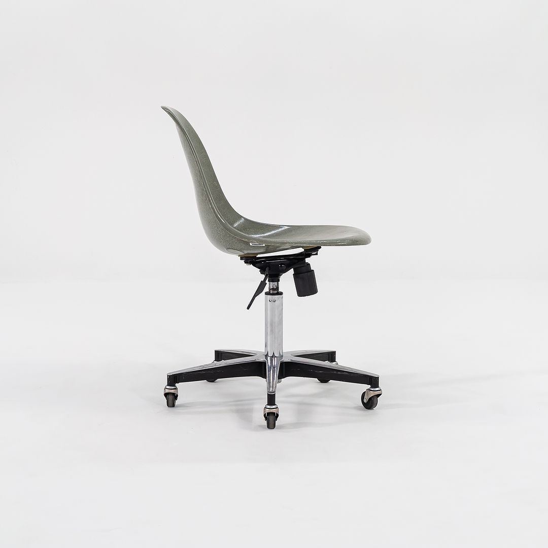 2010s Modernica Eames Fiberglass Side Shell Chairs with Rolling Office Bases in Green 15x Available