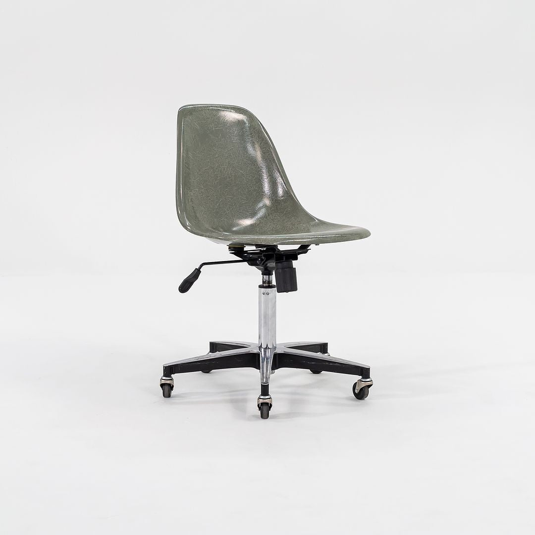 2010s Modernica Eames Fiberglass Side Shell Chairs with Rolling Office Bases in Green 15x Available