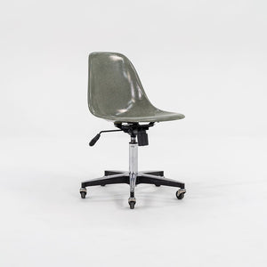 2010s Modernica Eames Fiberglass Side Shell Chairs with Rolling Office Bases in Green 15x Available