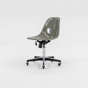 2010s Modernica Eames Fiberglass Side Shell Chairs with Rolling Office Bases in Green 15x Available