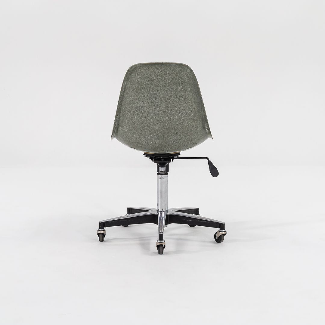 2010s Modernica Eames Fiberglass Side Shell Chairs with Rolling Office Bases in Green 15x Available