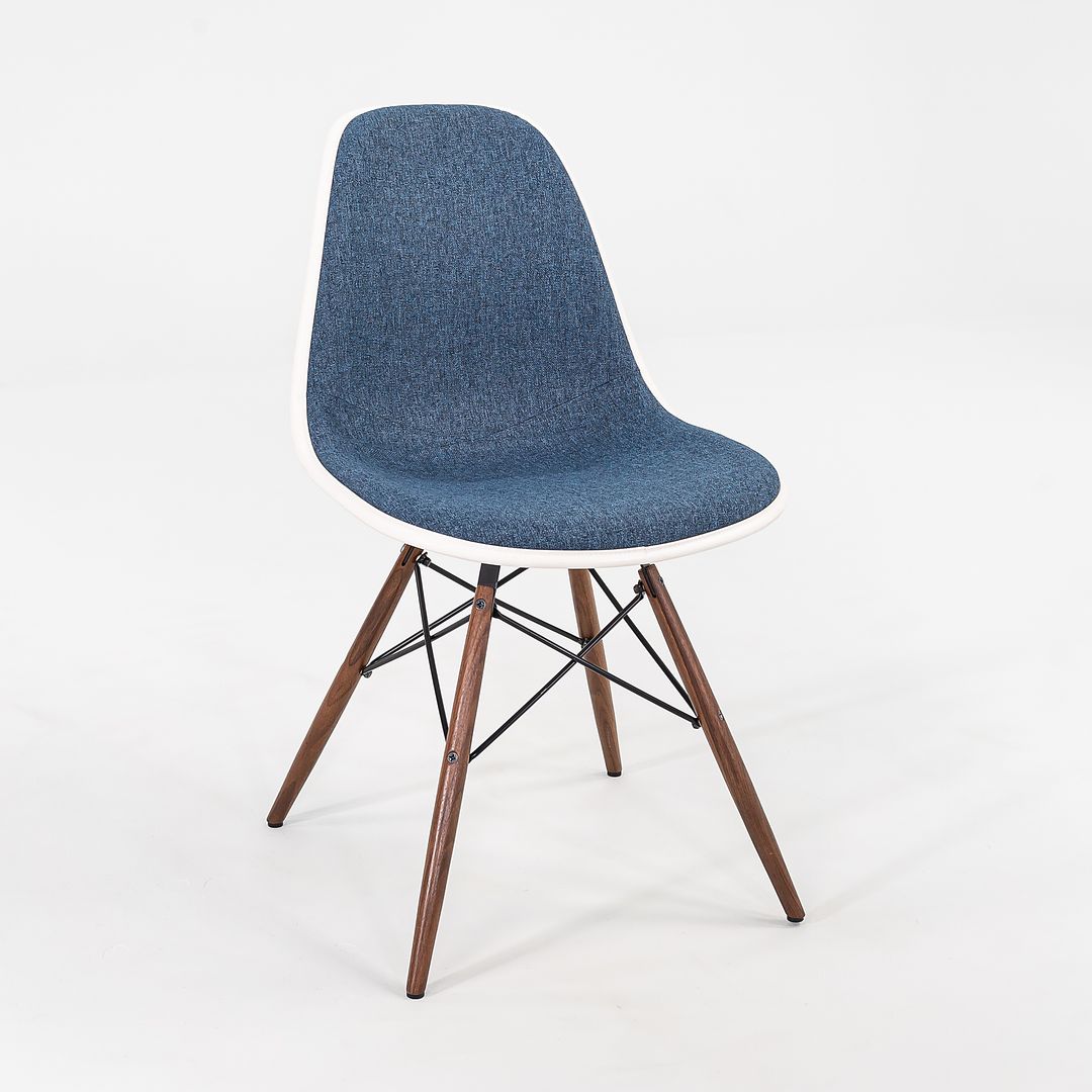 2018 DSW Side Chair with Dowel Base by Ray and Charles Eames for Herman Miller Plastic, Steel, Wood, Rubber, Fabric