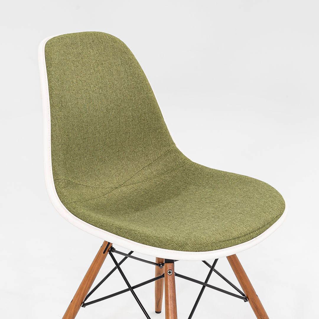 2016 DSW Side Chair with Dowel Base by Ray and Charles Eames for Herman Miller Plastic, Steel, Wood, Rubber, Fabric