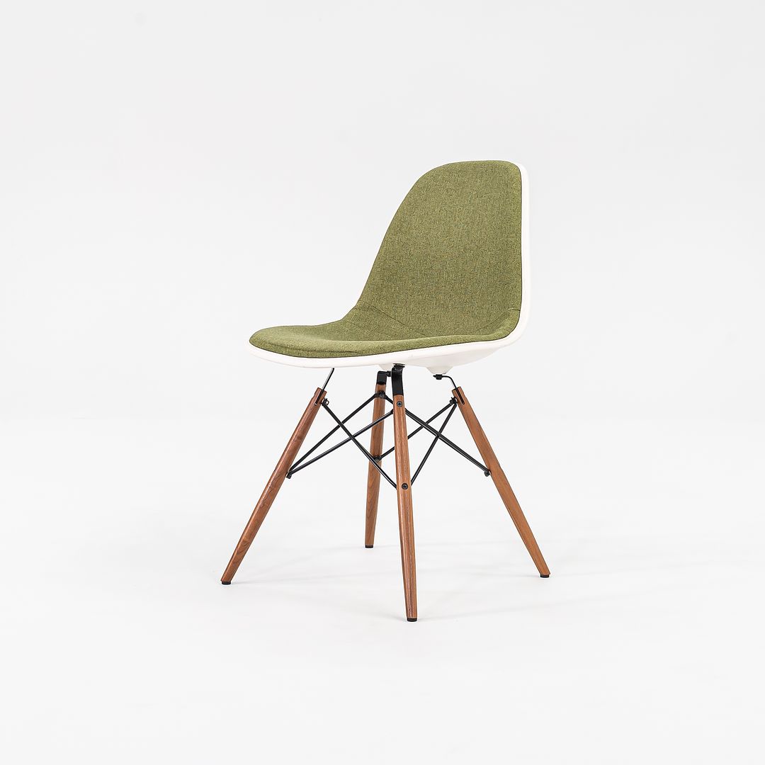 2016 DSW Side Chair with Dowel Base by Ray and Charles Eames for Herman Miller Plastic, Steel, Wood, Rubber, Fabric