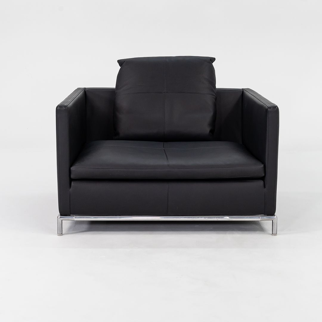 2008 Pair of George Lounge Chairs, GS105 by Antonio Citterio for B & B Italia in Black Leather