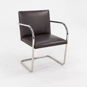 2010s Tubular Brno Armchair, Model 245 by Mies van der Rohe for Knoll in Brown Leather Sets Available