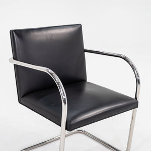 2010s Tubular Brno Armchair, Model 245 by Mies van der Rohe for Knoll in Black Leather Sets Available