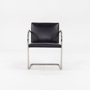 2010s Tubular Brno Armchair, Model 245 by Mies van der Rohe for Knoll in Black Leather Sets Available