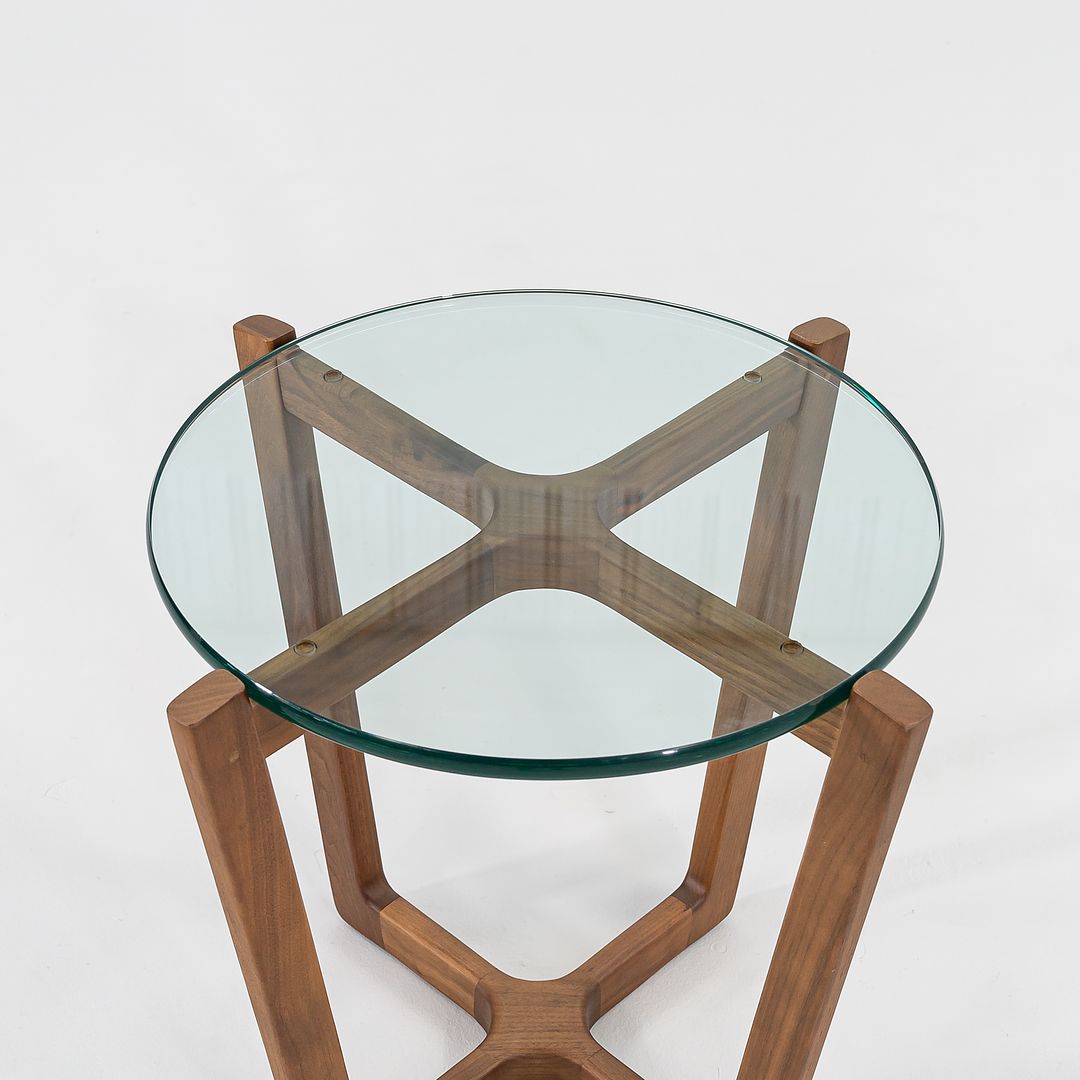 C. 2016 Brad Ascalon for Design Within Reach Side Table in Walnut and Glass