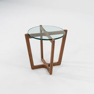 C. 2016 Brad Ascalon for Design Within Reach Side Table in Walnut and Glass