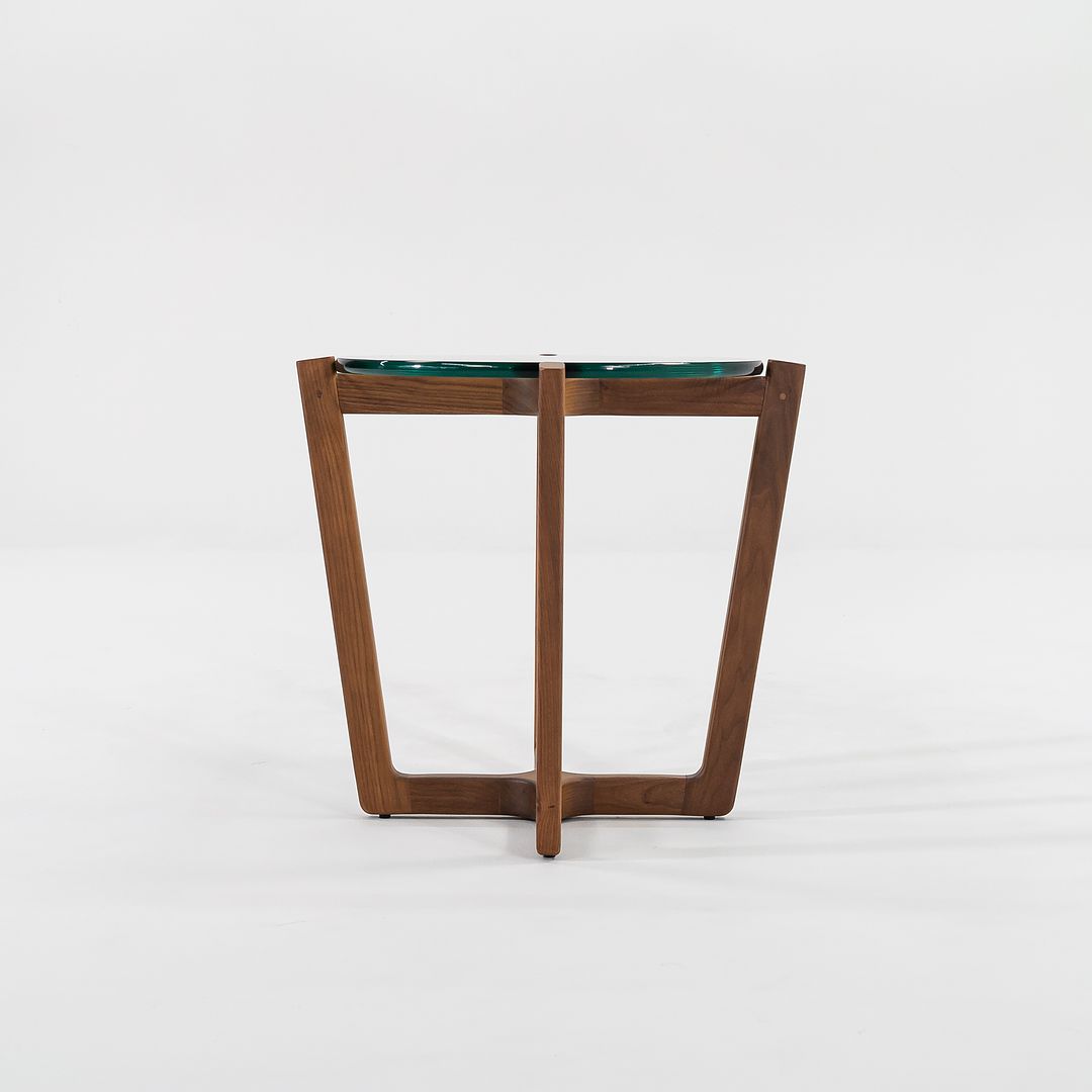 C. 2016 Brad Ascalon for Design Within Reach Side Table in Walnut and Glass