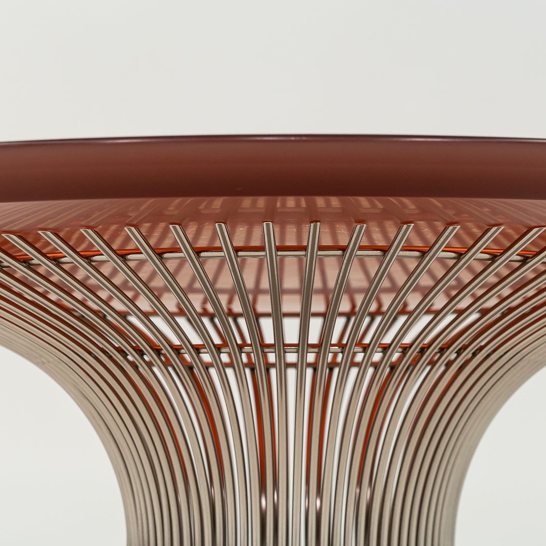 SOLD 2012 Platner Dining Table by Warren Platner for Knoll in Custom 48 inch Red Acrylic