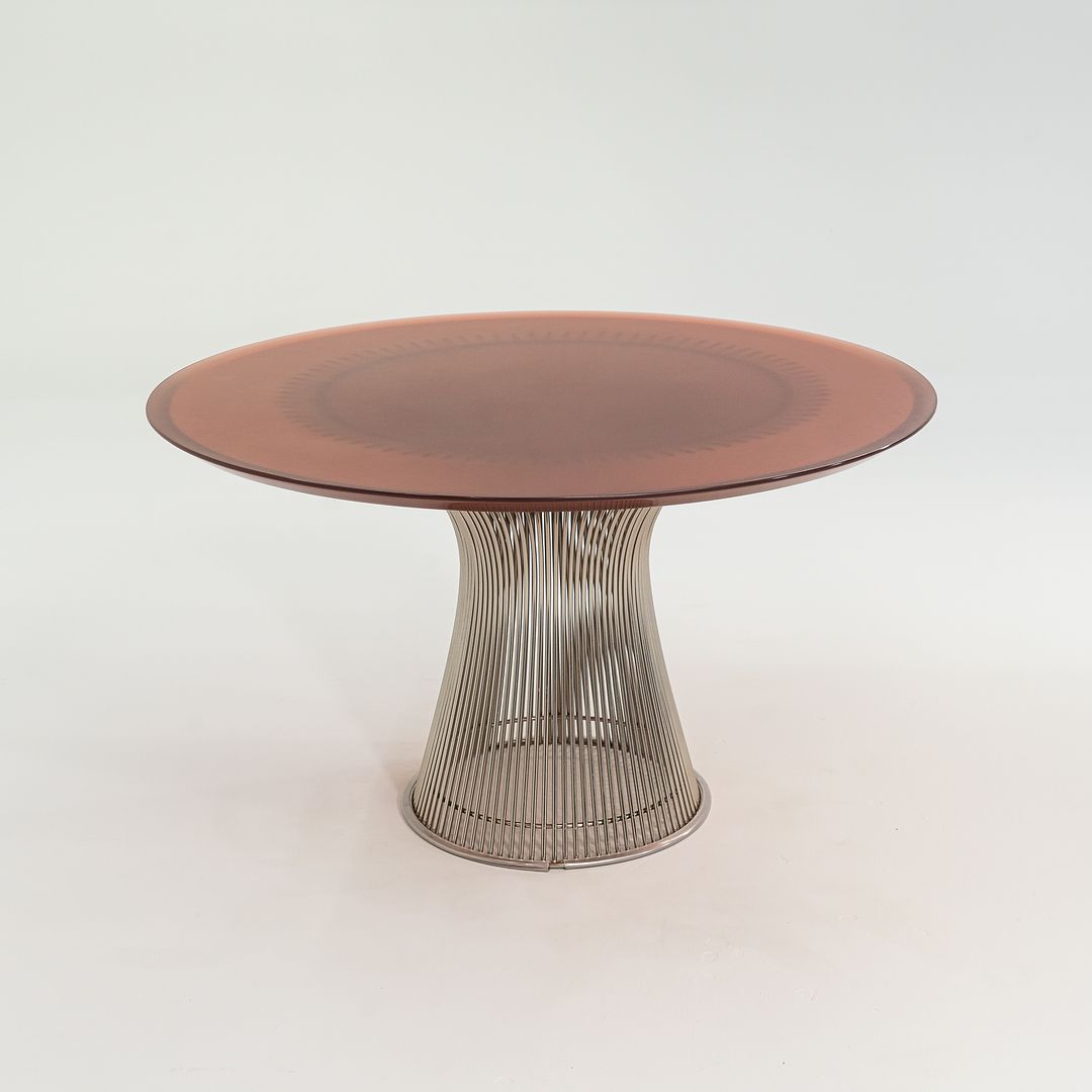 SOLD 2012 Platner Dining Table by Warren Platner for Knoll in Custom 48 inch Red Acrylic