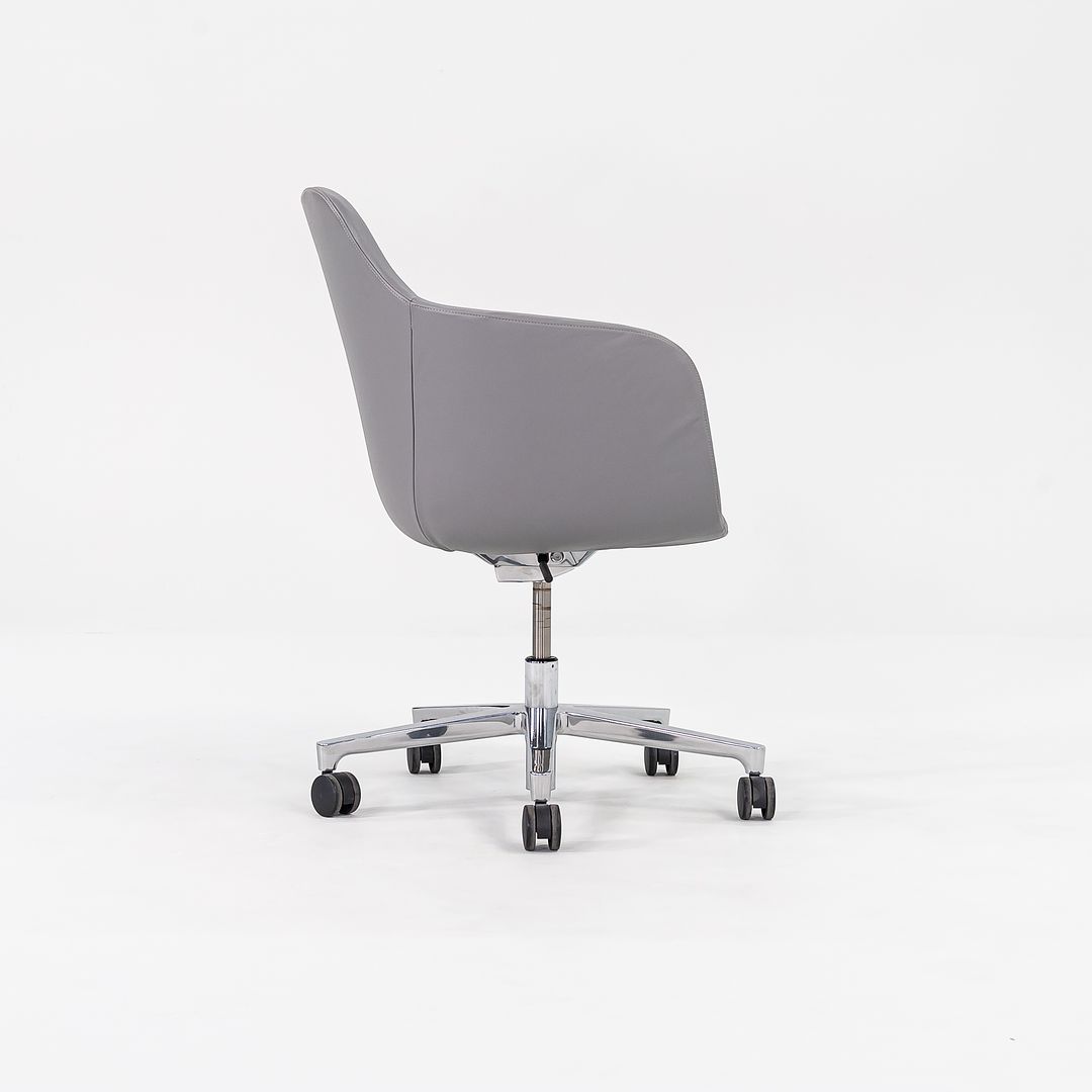 2016 Saiba Mid-Back Task Chair with Five-Star Base by Naoto Fukasawa for Geiger in Grey Leather 8x Available