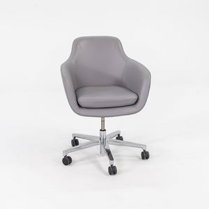 2016 Saiba Mid-Back Task Chair with Five-Star Base by Naoto Fukasawa for Geiger in Grey Leather 8x Available