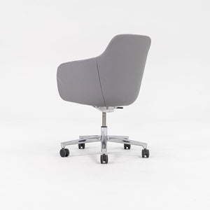 2016 Saiba Mid-Back Task Chair with Five-Star Base by Naoto Fukasawa for Geiger in Grey Leather 8x Available