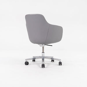 2016 Saiba Mid-Back Task Chair with Five-Star Base by Naoto Fukasawa for Geiger in Grey Leather 8x Available