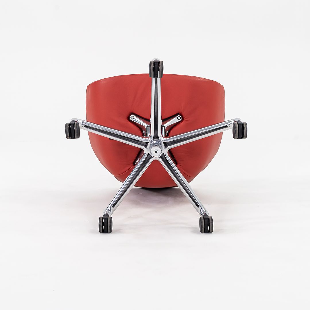 2016 Saiba Mid-Back Task Chair with Five-Star Base by Naoto Fukasawa for Geiger in Red Leather 6x Available