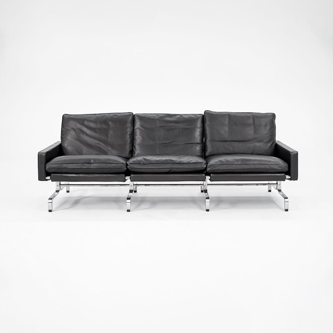 2002 PK31 Three Seat Sofa by Poul Kjaerholm for Fritz Hansen in Black Leather #1