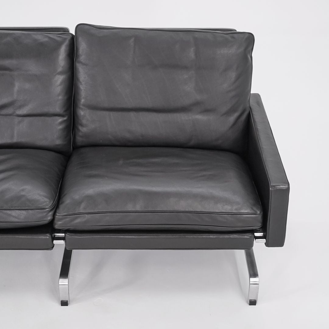 2002 PK31 Three Seat Sofa by Poul Kjaerholm for Fritz Hansen in Black Leather #1