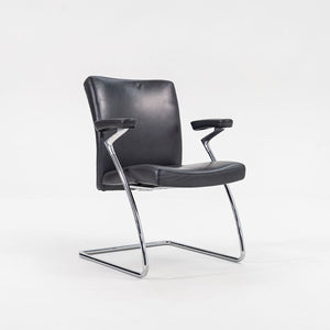 2003 Art Collection Armchair by Walter Knoll in Dark Grey Leather 16x Available