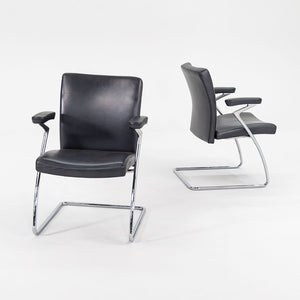 2003 Art Collection Armchair by Walter Knoll in Dark Grey Leather 16x Available