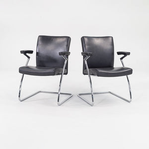 2003 Art Collection Armchair by Walter Knoll in Dark Grey Leather 16x Available