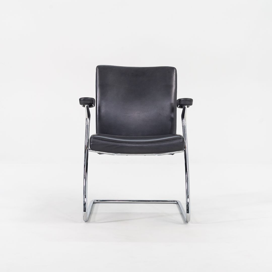 2003 Art Collection Armchair by Walter Knoll in Dark Grey Leather 16x Available