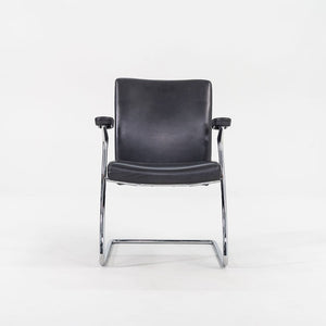 2003 Art Collection Armchair by Walter Knoll in Dark Grey Leather 16x Available