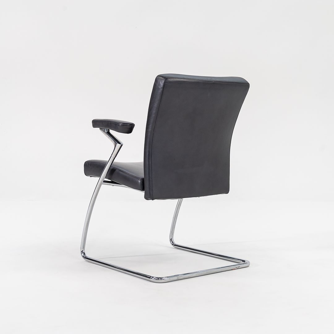 2003 Art Collection Armchair by Walter Knoll in Dark Grey Leather 16x Available