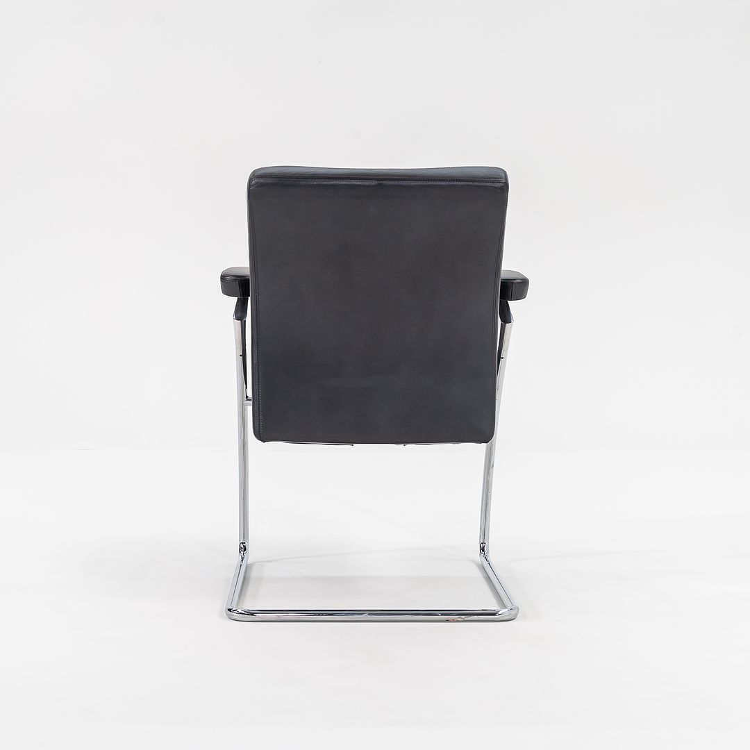 2003 Art Collection Armchair by Walter Knoll in Dark Grey Leather 16x Available