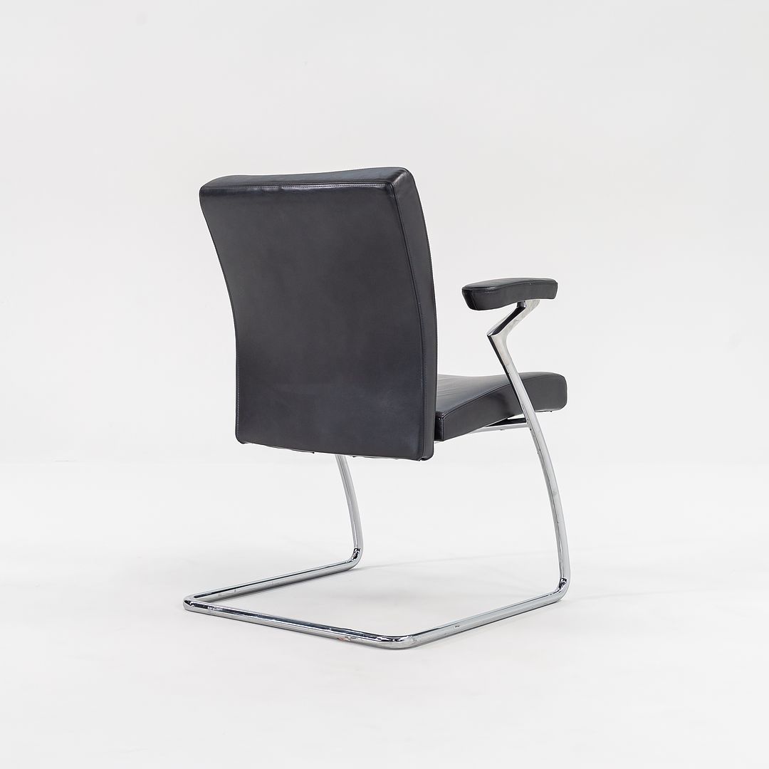 2003 Art Collection Armchair by Walter Knoll in Dark Grey Leather 16x Available