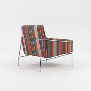 2005 Series 3300 Easy Chair by Arne Jacobsen for Fritz Hansen in Striped Fabric 2x Available