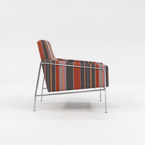 2005 Series 3300 Easy Chair by Arne Jacobsen for Fritz Hansen in Striped Fabric 2x Available