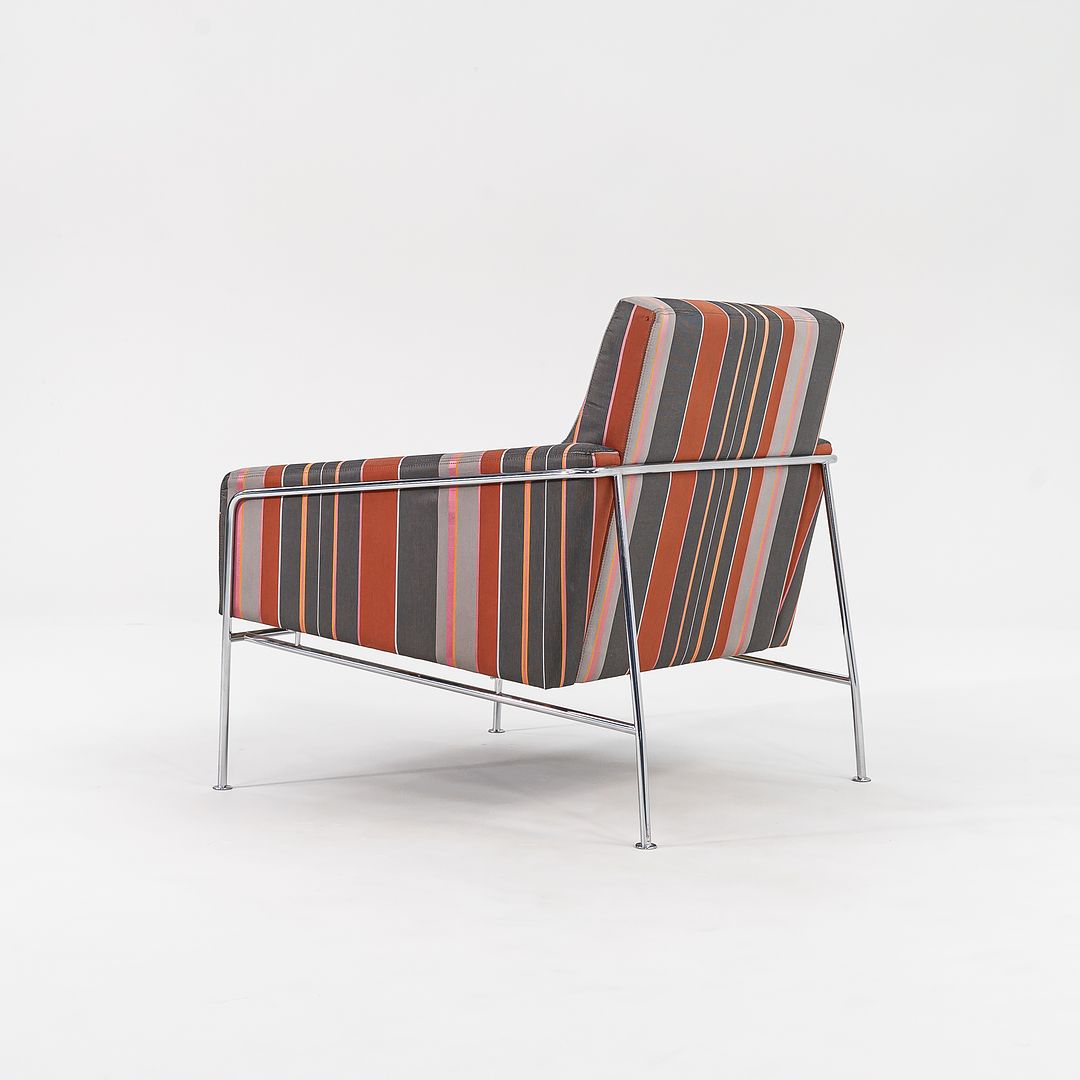 2005 Series 3300 Easy Chair by Arne Jacobsen for Fritz Hansen in Striped Fabric 2x Available