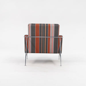 2005 Series 3300 Easy Chair by Arne Jacobsen for Fritz Hansen in Striped Fabric 2x Available