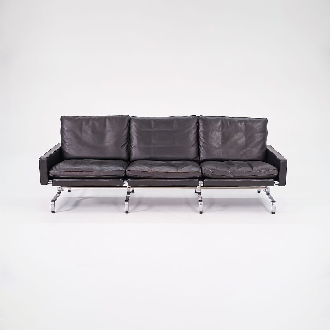 2002 PK31 Three Seat Sofa by Poul Kjaerholm for Fritz Hansen in Black Leather #2