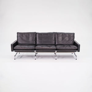 2002 PK31 Three Seat Sofa by Poul Kjaerholm for Fritz Hansen in Black Leather #2