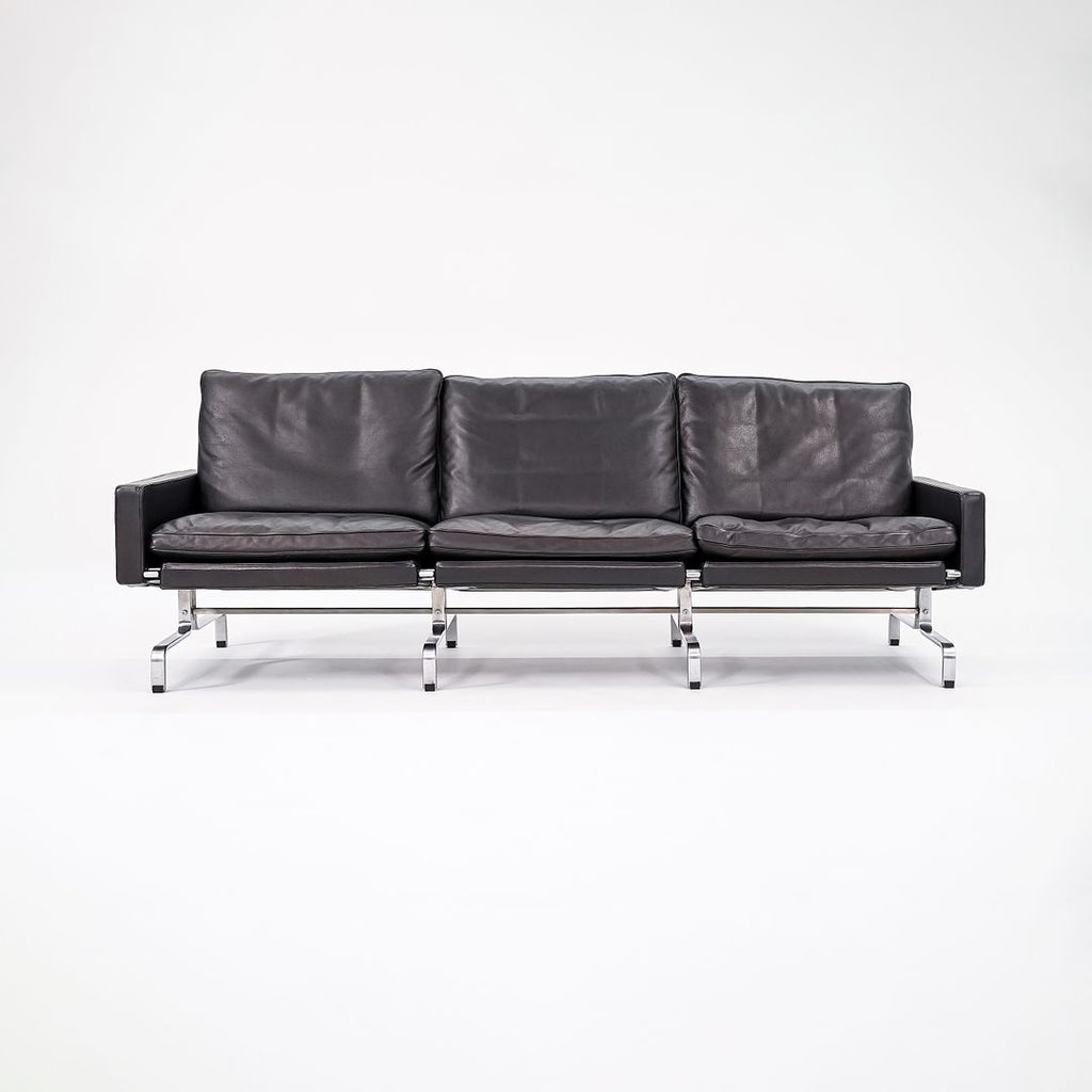 2002 PK31 Three Seat Sofa by Poul Kjaerholm for Fritz Hansen in Black Leather #2