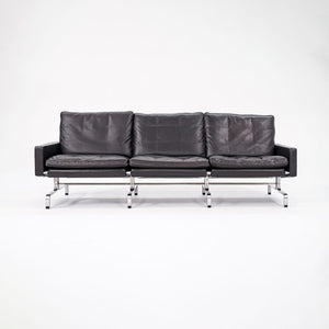 2002 PK31 Three Seat Sofa by Poul Kjaerholm for Fritz Hansen in Black Leather #2