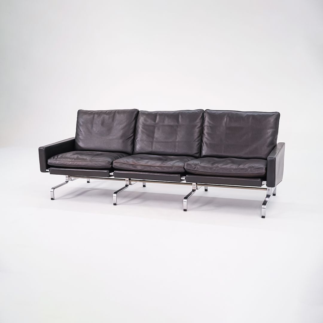 2002 PK31 Three Seat Sofa by Poul Kjaerholm for Fritz Hansen in Black Leather #2